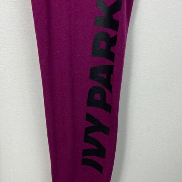 Ivy Park Burgundy Purple Logo Leggings Size Medium Beyoncé High Rise Tights Pink - Picture 7 of 15